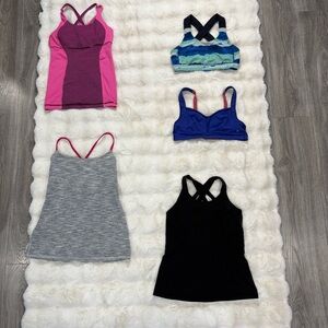 lululemon Tanks Sports Bras lot in Pink, Blue, Gray, Black - 10